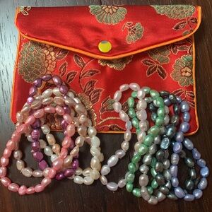 Bracelets, multicolored pearl stretch!